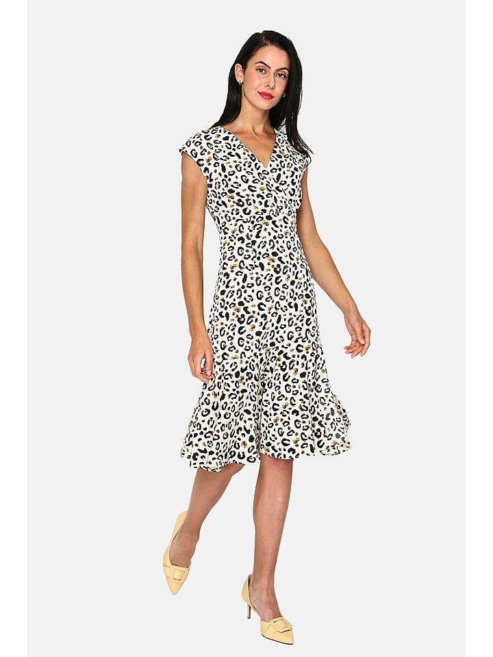 ASSUILI Sukienka w kolorze kremowo-czarnym rozmiar: 34