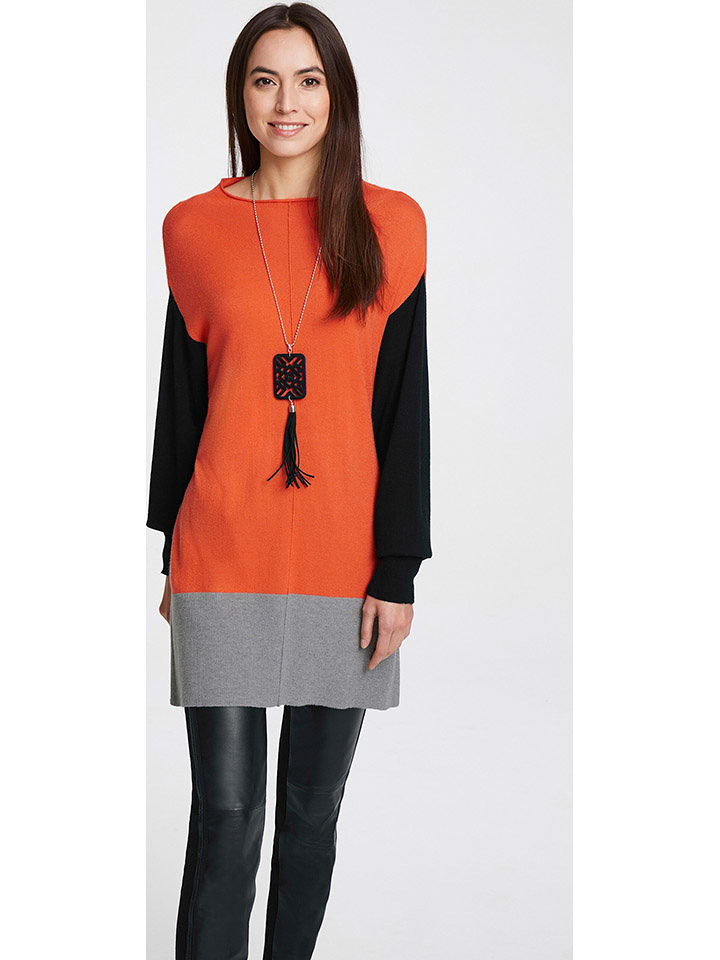 Heine Sweter w kolorze pomarańczowo-czarnym rozmiar: 40/42