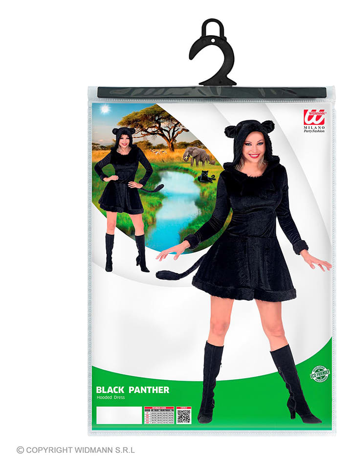 Carnival Party Sukienka kostiumowa "Panther" w kolorze czarnym rozmiar: M