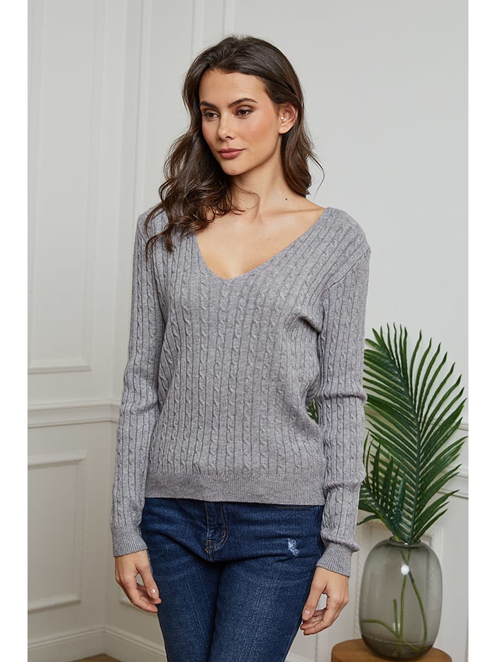 Joséfine Sweter "Mayol" w kolorze jasnoszarym rozmiar: M