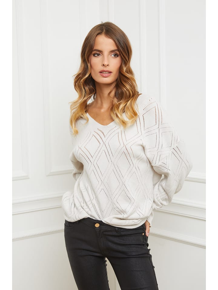 Joséfine Sweter "Cetif" w kolorze białym rozmiar: L