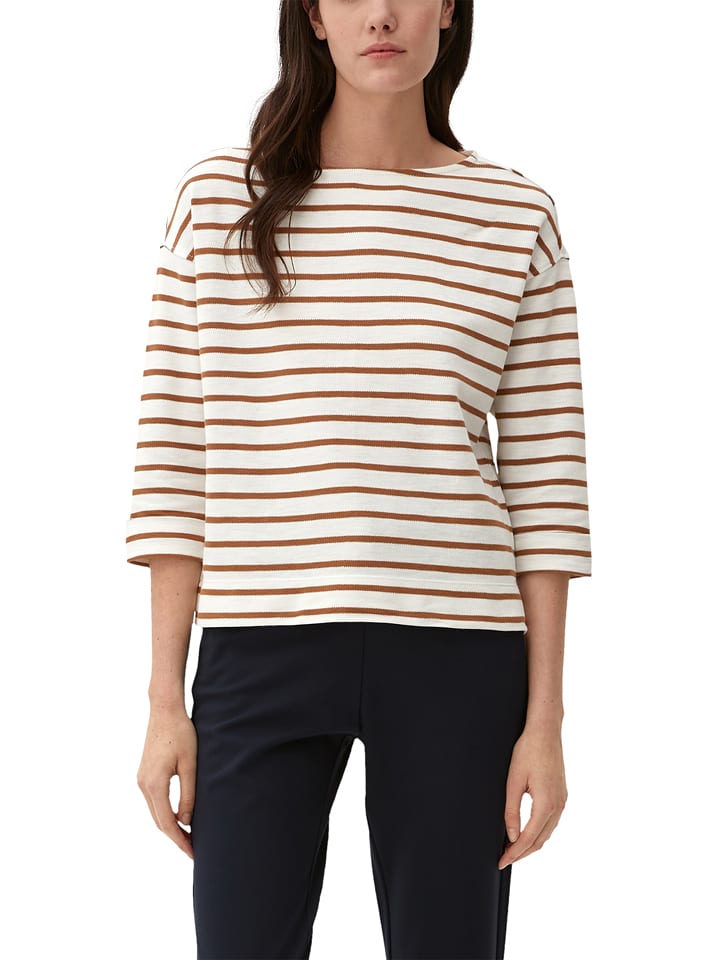 s.Oliver Koszulka w kolorze jasnobrązowo-kremowym rozmiar: 44