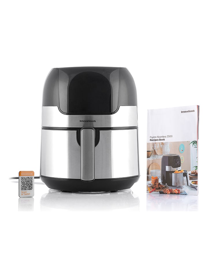 InnovaGoods Frytkownica beztłuszczowa w kolorze srebrno-czarnym - 3,5 l rozmiar: onesize