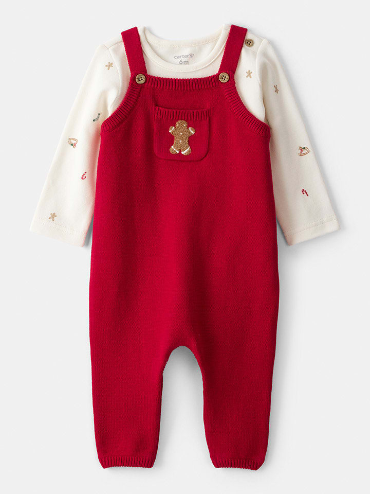 carter's 2-częściowy zestaw w kolorze czerwono-kremowym rozmiar: 74