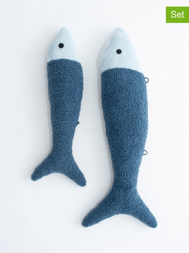 Crochetts Dekoracje ścienne (2 szt.) "Fish" w kolorze niebieskim rozmiar: onesize