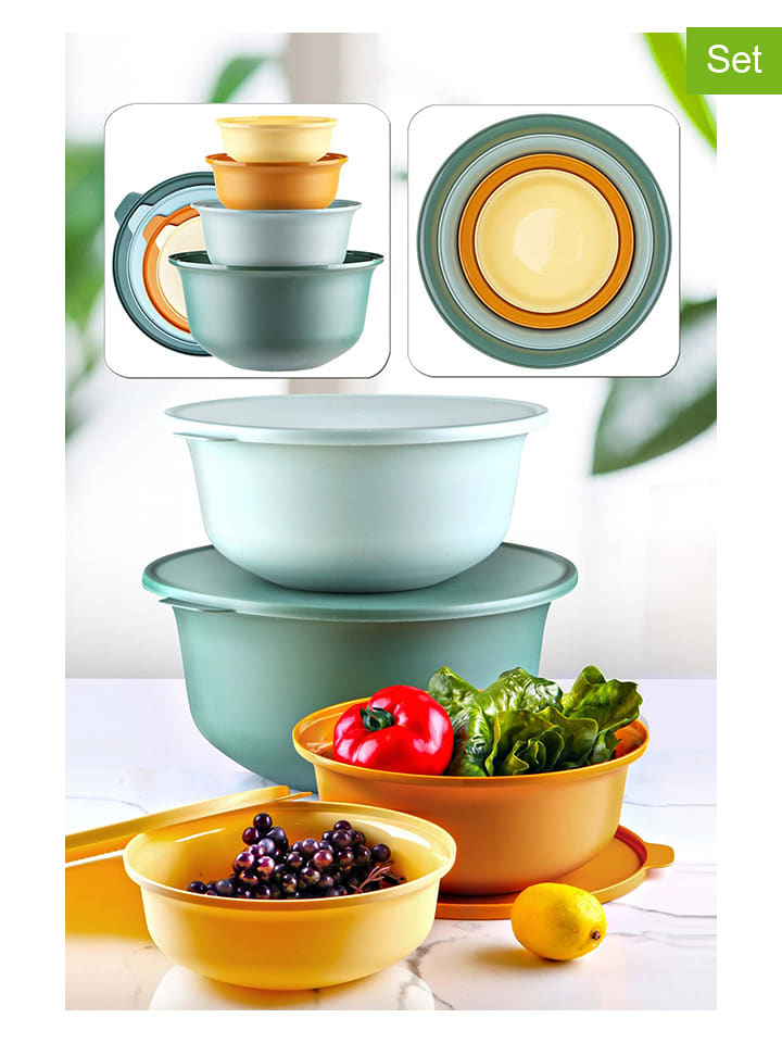 Hermia Pojemniki (4 szt.) w kolorze zielono-błękitno-pomarańczowo-żółtym rozmiar: onesize