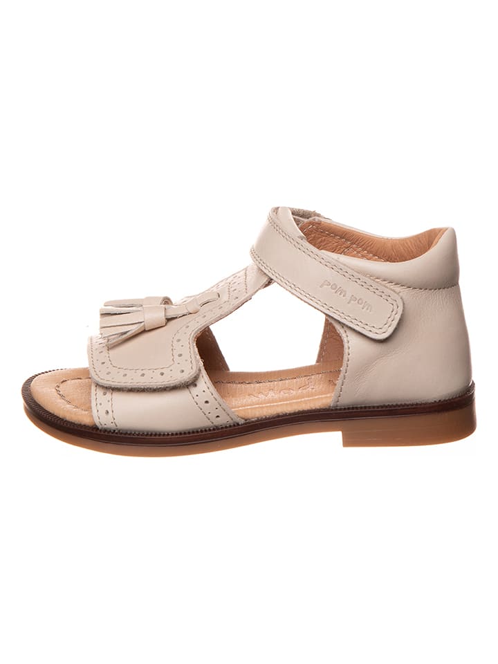 POM POM Skórzane sandały w kolorze beżowym rozmiar: 29