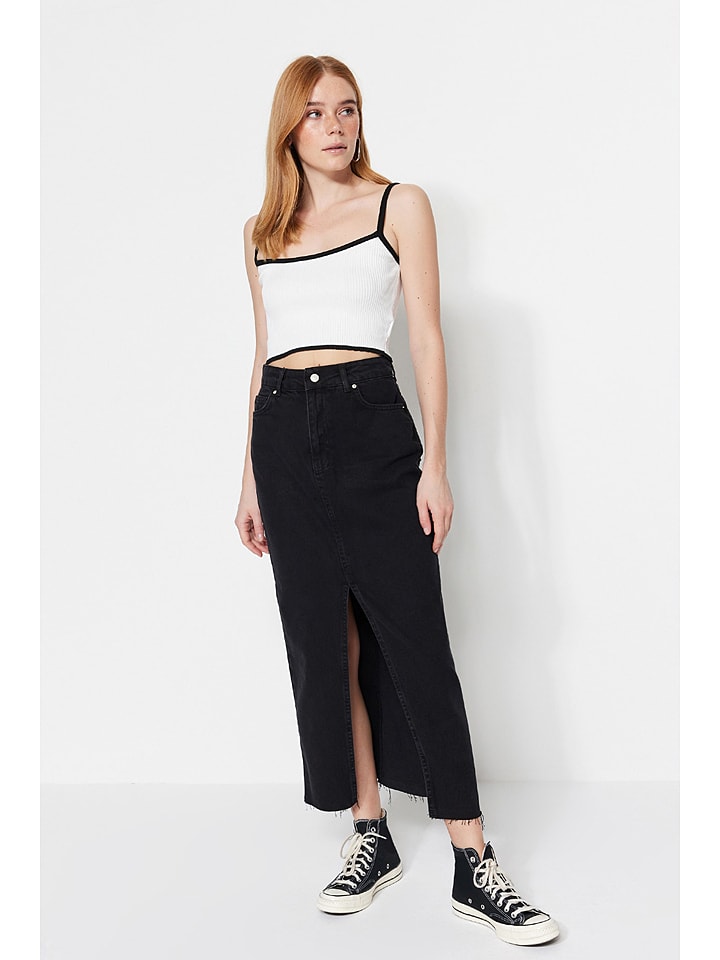 trendyol Spódnica dżinsowa w kolorze czarnym rozmiar: 40