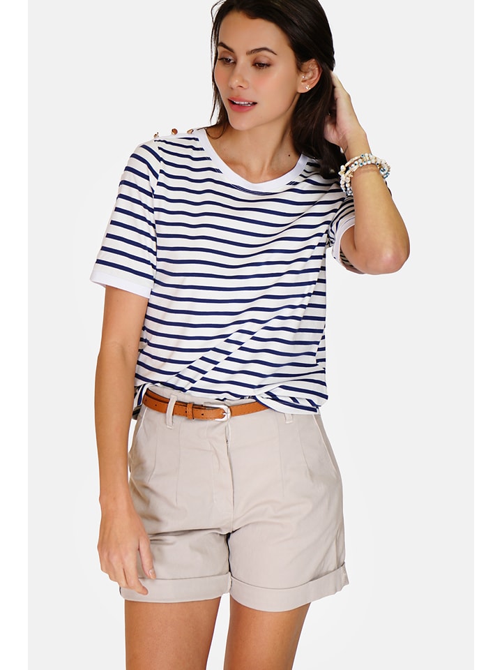 ASSUILI Koszulka w kolorze biało-granatowym rozmiar: 34