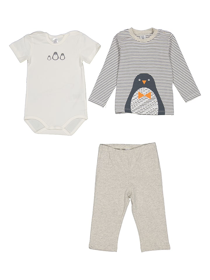 3-częściowy zestaw w kolorze szaro-białym