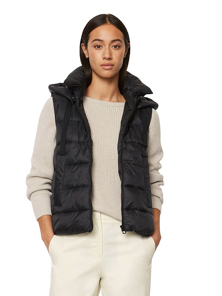 Marc O'Polo Kamizelka pikowana w kolorze czarnym rozmiar: 44