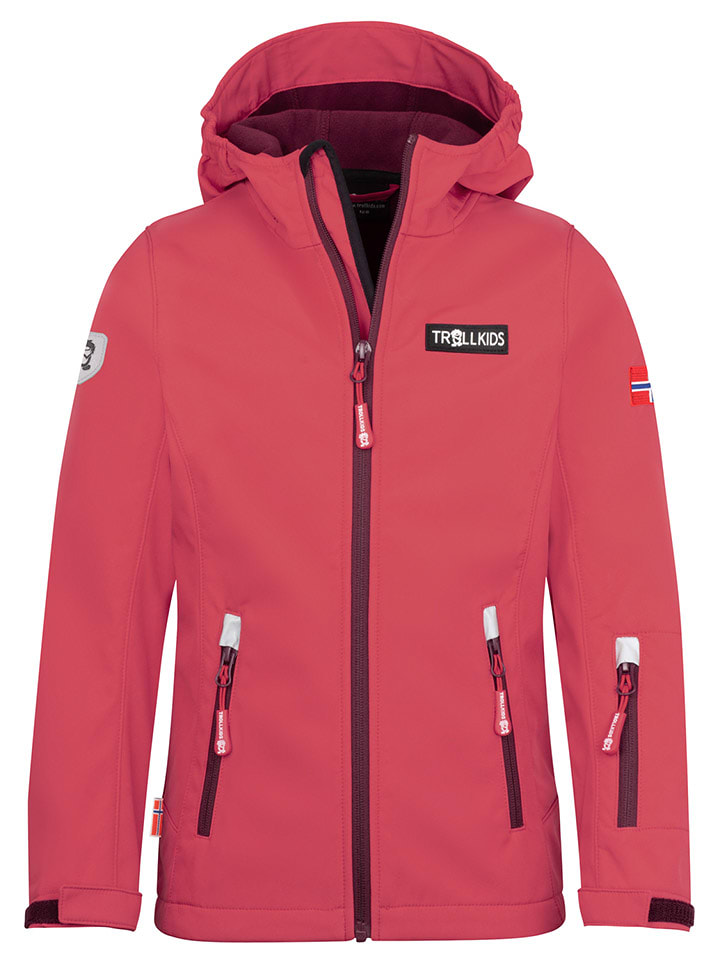 Trollkids Kurtka softshellowa "Oslofjord" w kolorze koralowym rozmiar: 152