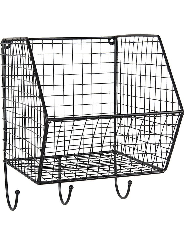 Clayre & Eef Regał ścienny w kolorze czarnym - 22 x 30 x 27 cm rozmiar: onesize