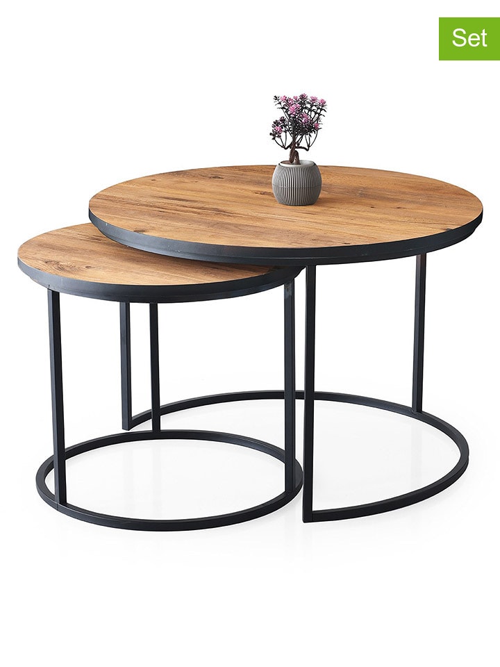 Evila Ławy (2 szt.) "Oden" w kolorze jasnobrązowo-czarnym rozmiar: onesize