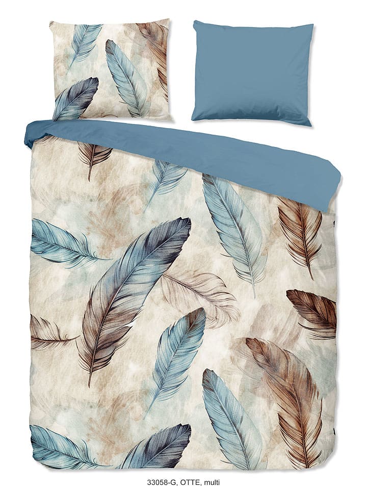 Good Morning Komplet pościeli "Otte" w kolorze niebiesko-kremowym rozmiar: 135x200 cm