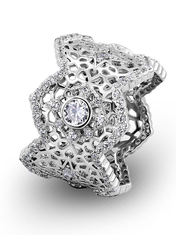 Eclat d'Argent Srebrny pierścionek z cyrkoniami rozmiar: 60