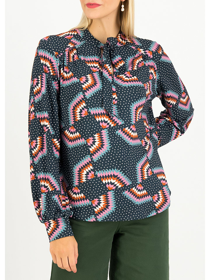 Blutsgeschwister Bluzka "L'Odelette" w kolorze granatowo-jasnoróżowo-pomarańczowym rozmiar: XL