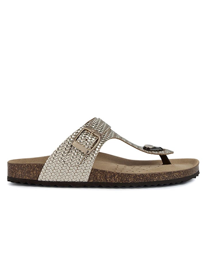 Geox Skórzane japonki "Brionia" w kolorze złotym rozmiar: 40