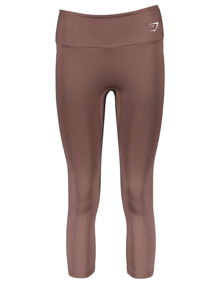 Gymshark Legginsy sportowe "Training" w kolorze jasnobrązowym rozmiar: XS
