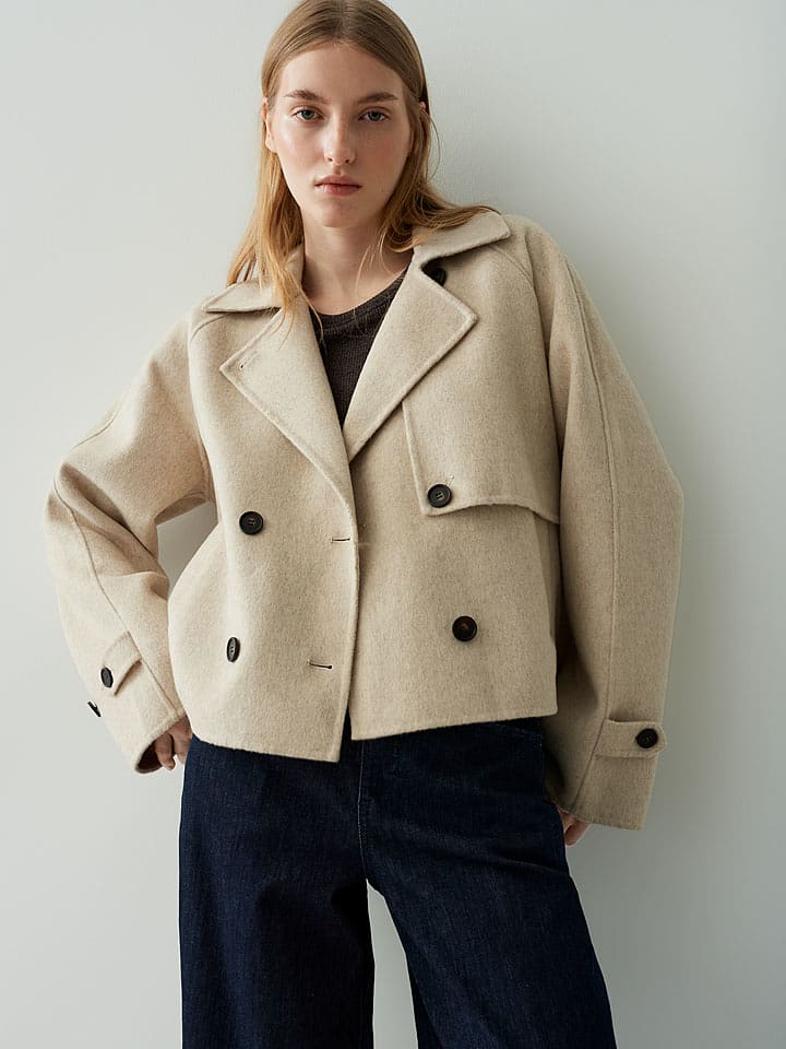 OPUS Kurtka przejściowa "Haili" w kolorze beżowym rozmiar: 38