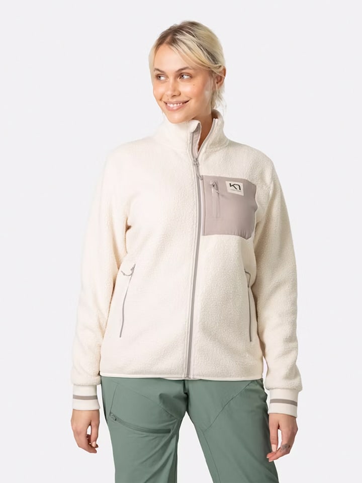 KARI TRAA Kurtka polarowa "Rothe" w kolorze beżowym rozmiar: L