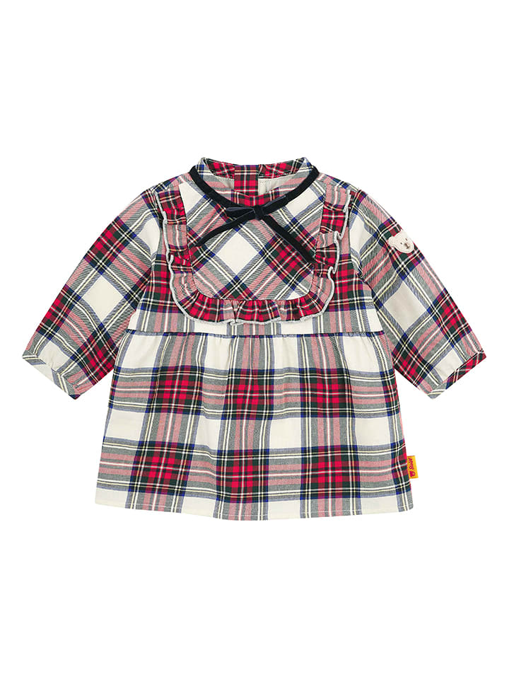 Steiff Sukienka w kolorze biało-zielono-czerwonym rozmiar: 86