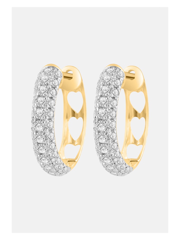 Diamonds lab grown Złote kolczyki-kreole z diamentami rozmiar: onesize