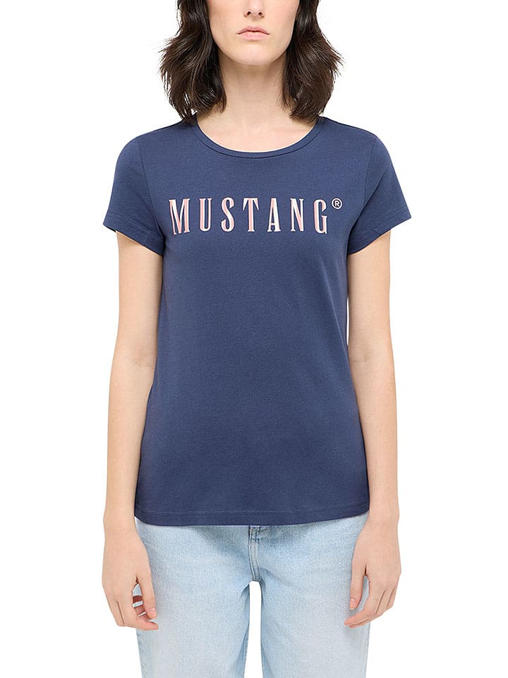 Mustang Koszulka w kolorze granatowym rozmiar: L