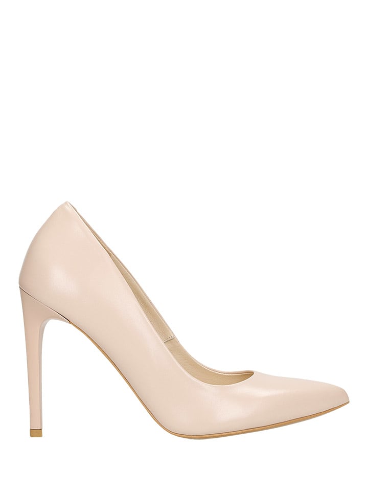 Wojas Skórzane czółenka w kolorze beżowym rozmiar: 40