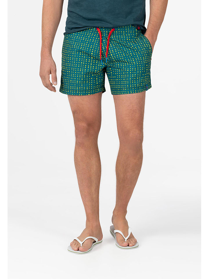 Timezone Szorty kąpielowe w kolorze zielono-żółtym rozmiar: L