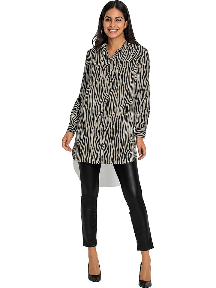 WITT WEIDEN Koszula w kolorze beżowo-czarnym rozmiar: 42