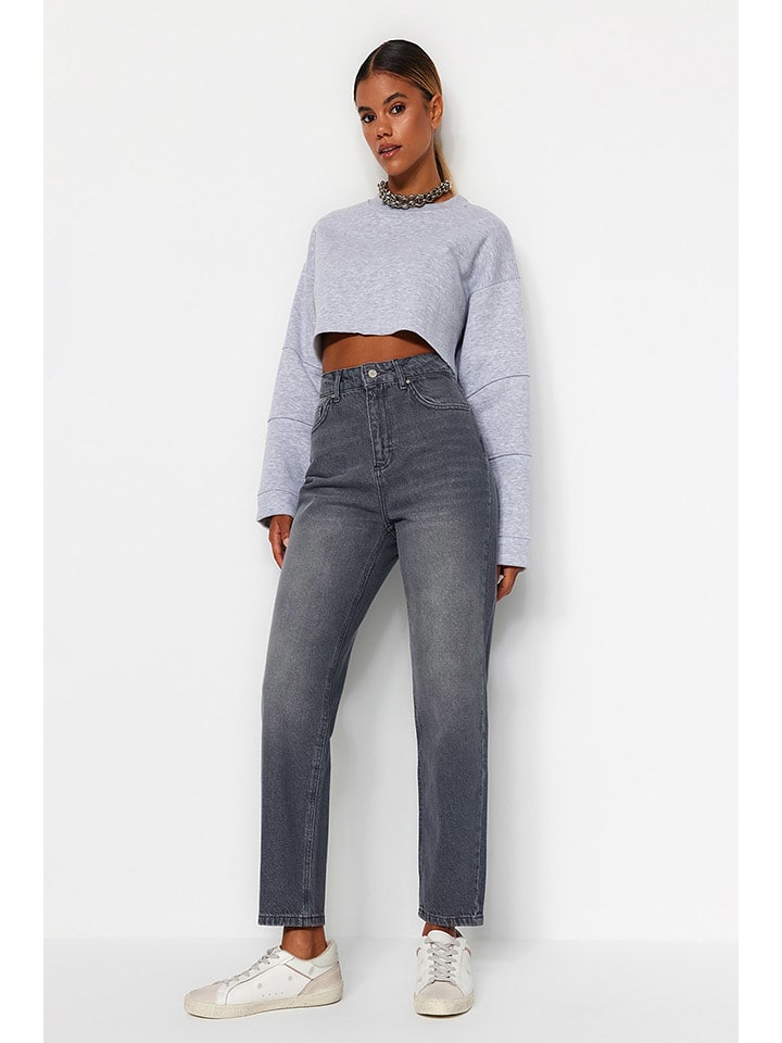 trendyol Dżinsy - Tapered fit - w kolorze szarym rozmiar: 42