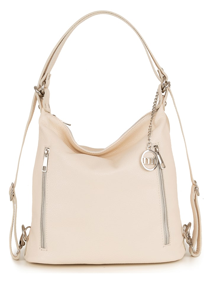 Mia Tomazzi Skórzana torebka w kolorze kremowym - 28 x 29 x 12 cm rozmiar: onesize