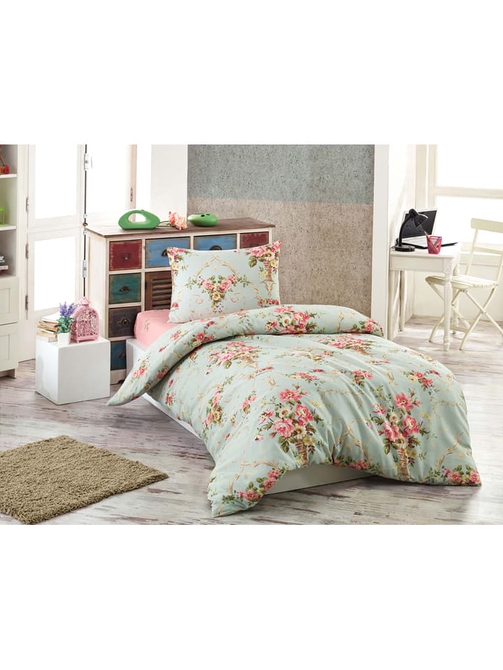 Colorful Cotton Komplet pościeli "Alanur" w kolorze miętowym rozmiar: 260x220 cm