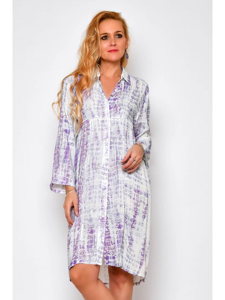 Tarifa Sukienka w kolorze biało-fioletowym rozmiar: S