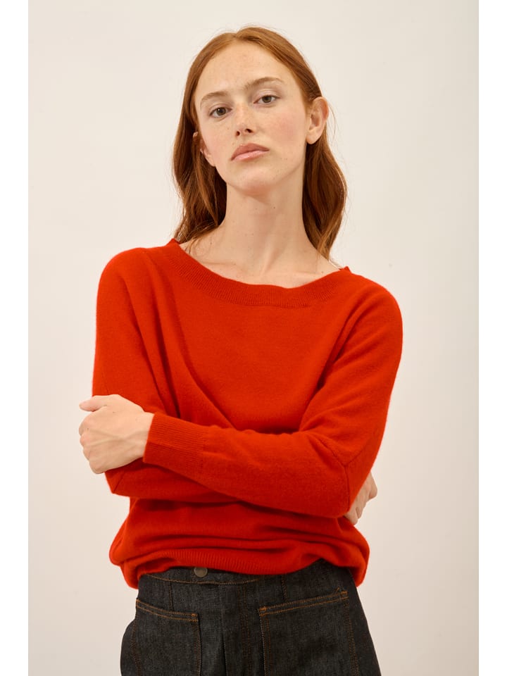 Just Cashmere Kaszmirowy sweter "Rebecca" w kolorze czerwonym rozmiar: M