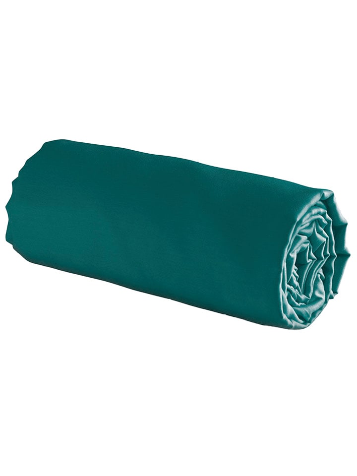 maison héritage PARIS Satynowe prześcieradło w kolorze zielonym na gumce rozmiar: 170x200 cm