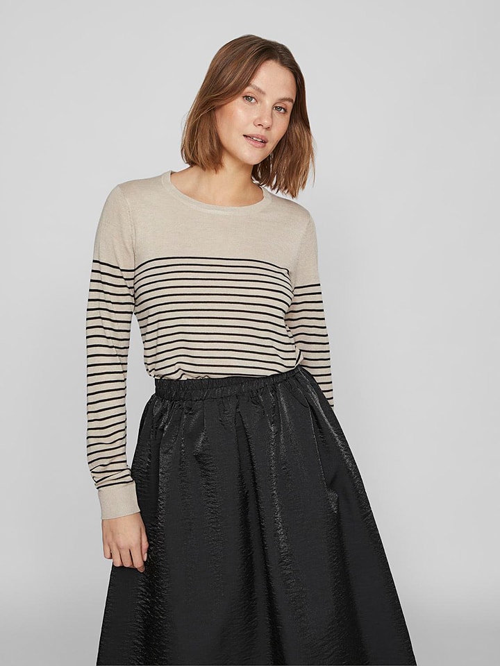 Vila Koszulka w kolorze czarno-beżowym rozmiar: XS