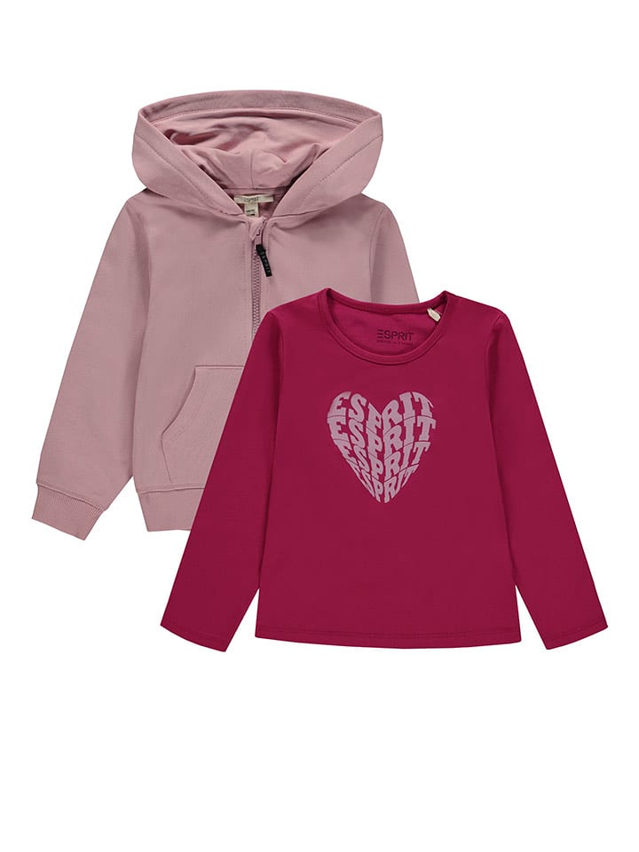ESPRIT 2-częściowy zestaw w kolorze śliwkowo-jasnoróżowym rozmiar: 92