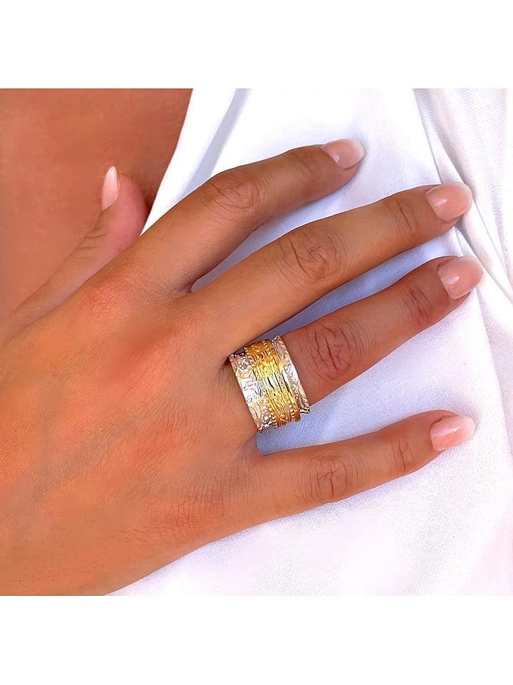 DI GIORGIO Pozłacany pierścionek z cyrkoniami rozmiar: 54