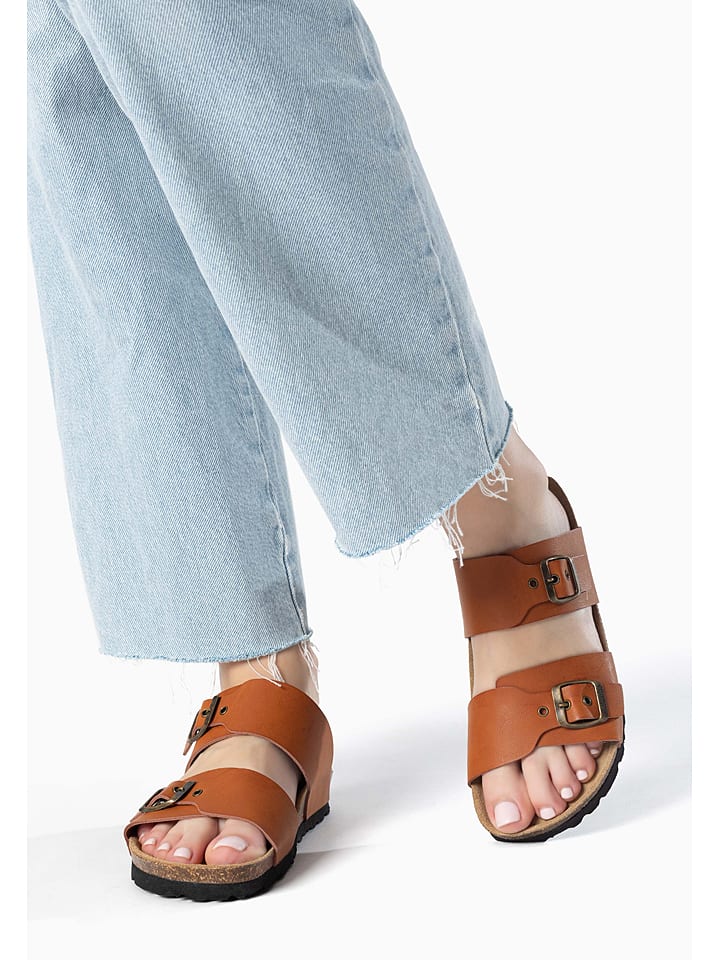 BAYTON Klapki "Shiba" w kolorze jasnobrązowym rozmiar: 36