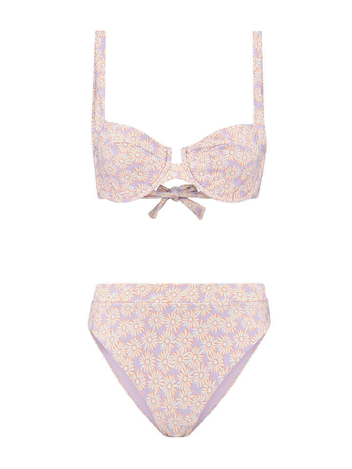 SHIWI Bikini "Daisy" w kolorze lawendowym ze wzorem rozmiar: 40D/E-Cup