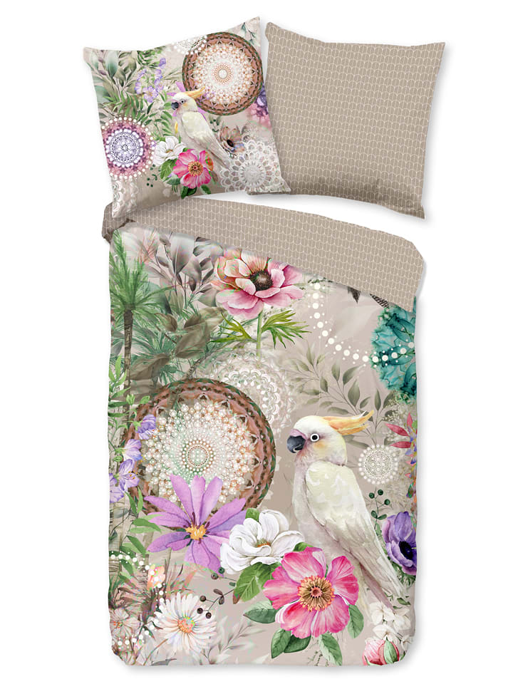 Hip Komplet pościeli satynowej w kolorze beżowym rozmiar: 135x200 cm