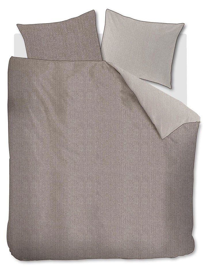 Rivièra Maison Komplet pościeli "Chevron" w kolorze jasnobrązowym rozmiar: 135x200 cm