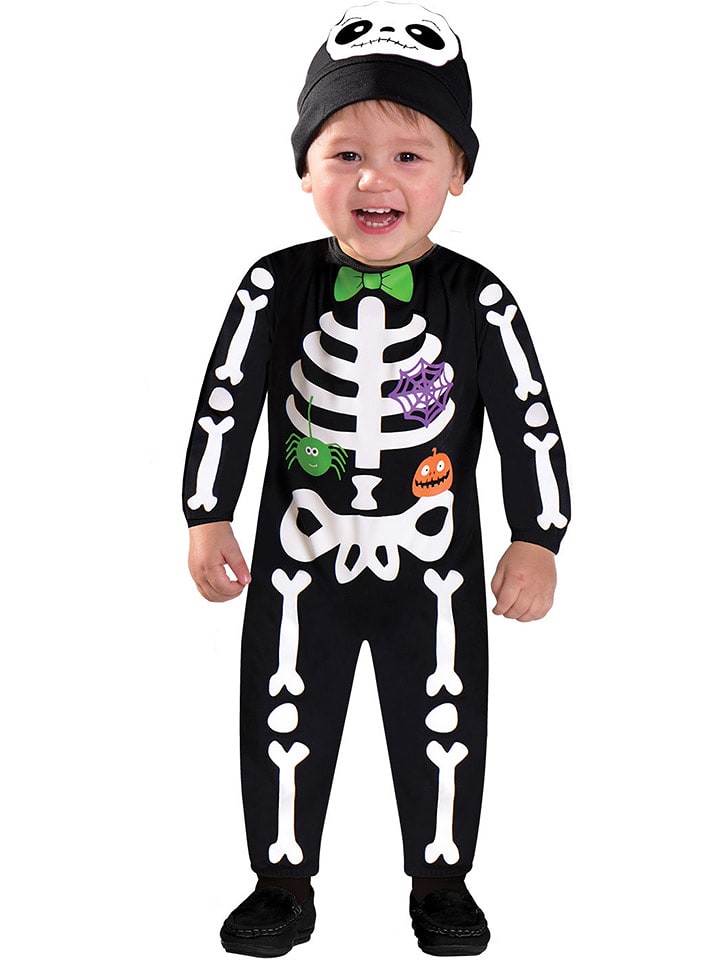 amscan 2-częściowy kostium "Mini Bones" w kolorze czarnym ze wzorem rozmiar: 68/74