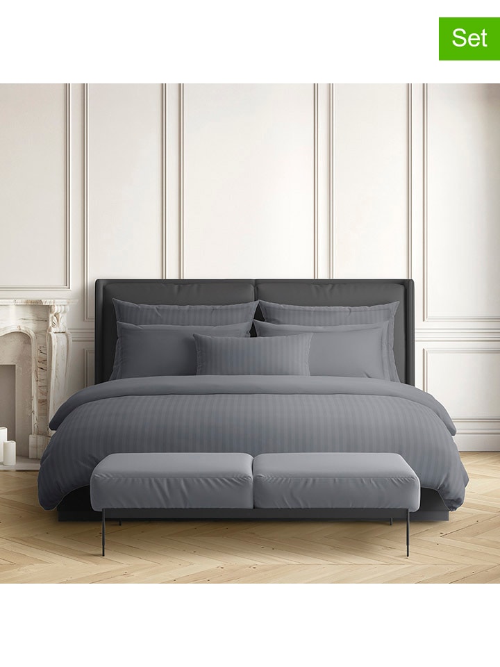 INES by INES DE LA FRESSANGE Satynowe poszewki (2 szt.) w kolorze szarym na poduszkę rozmiar: 50x70 cm