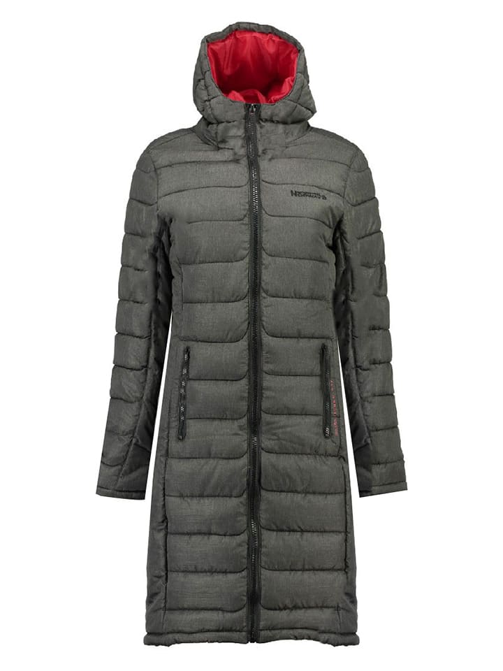 Geographical Norway Płaszcz pikowany "Aroma" w kolorze antracytowym rozmiar: S