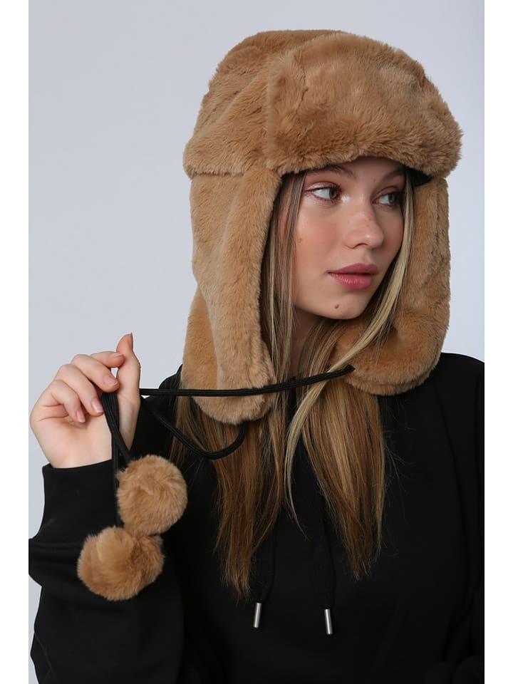 Lucky Bees Czapka w kolorze karmelowym rozmiar: onesize