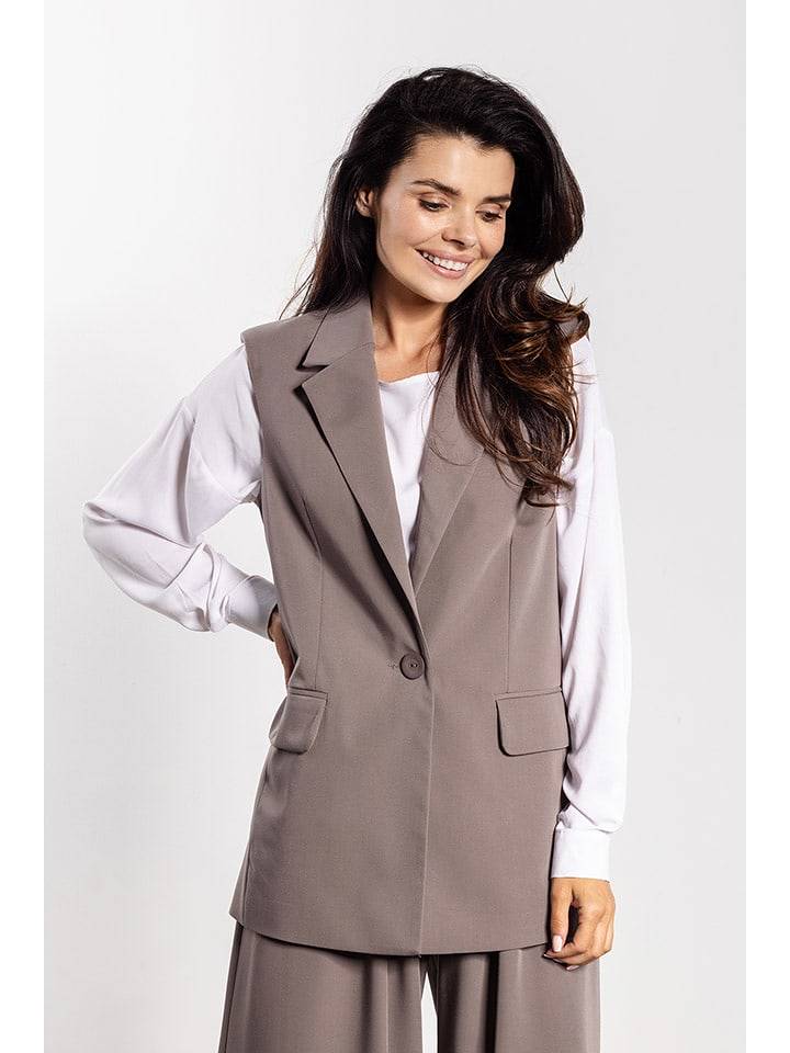 Awama Kamizelka w kolorze szarobrązowym rozmiar: L