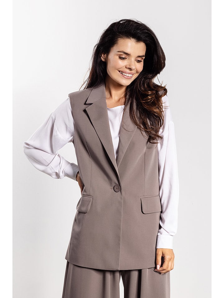 Awama Kamizelka w kolorze szarobrązowym rozmiar: L